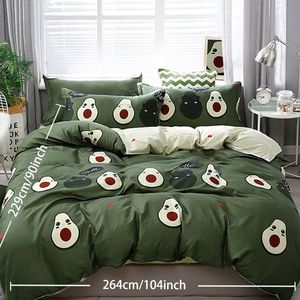 Set Copripiumino Ultra Morbido 3 Pezzi Misura Queen con Simpatico Motivo Avocado Verde, Biancheria da Letto per Adulti, Personalizzabile, Disponibile anche Misura Super King - Product Image 2
