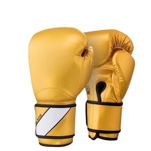 Guantes de Boxeo Premium de Cuero Dorado, Guantes de Entrenamiento Profesionales para Artes Marciales, Sparring, Boxeo y Muay Thai - Product Image 1
