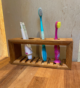 Support de brosses à maquillage et de brosses à dents en bois naturel, artisanat de haute qualité, produit de salle de bain, vente en gros - Product Image 1