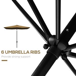 Ombrellone Rettangolare da Esterno 6.6 x 10 piedi per Patio, con Manovella e Pulsante di Inclinazione, Realizzato in Poliestere Resistente per Cortile - Product Image 6