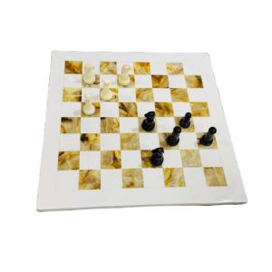 Échiquier en bois et résine écologique, jeu d'intérieur pour enfants et adolescents, utilisation hiver/été, jeu d'échecs pour 4 joueurs - Product Image 1