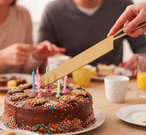 Serveur de gâteau en or élégant de luxe Outil de coupe de gâteau durable et fonctionnel Idéal pour les mariages, les anniversaires et l'utilisation quotidienne - Product Image 5