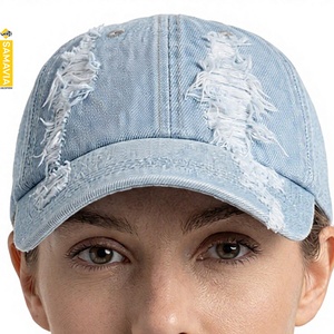 Gorra de béisbol de 5 paneles desgastada y rasgada, estilo vintage, para deportes al aire libre, moderna, ajustable, de algodón, retro, lavada. - Product Image 2