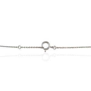 14K White <b>Gold</b> Dainty Pink Sapphire Rhodium Plated Chain Necklace - Product Image 6