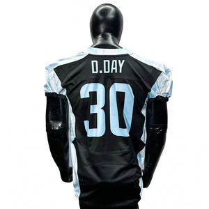 Maillot de football américain à impression par sublimation, couleurs personnalisées pour hommes, écologique, respirant, séchage rapide, extensible dans quatre directions, col en V - Product Image 3