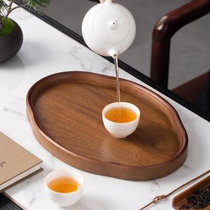 Elegant Oval Storage And Serving Tray Smooth Stylish Coffee Snack Breakfast Wooden Tray For <b>Table</b> Decor And Daily Use - Product Image 2