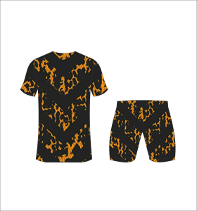 Ensemble de maillots de football personnalisés en sublimation orange et noir à chevrons, respirant, pour hommes, kits d'entraînement de football, vente en gros, tenue d'équipe - Product Image 1