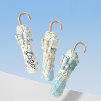 Parapluie double usage pluie/soleil pour femme, fabrication OEM, vente en gros, revêtement de colle colorée, cadre en alliage à 8 baleines, poignée à crochet doré