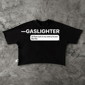 เสื้อยืดคอกลมโอเวอร์ไซส์ทรงหลวมพิมพ์ลายตัวอักษรตามสั่ง ผ้าคอตตอนหวีเนื้อนุ่ม 100% แขนสั้นสำหรับผู้ชาย - Product Image 5