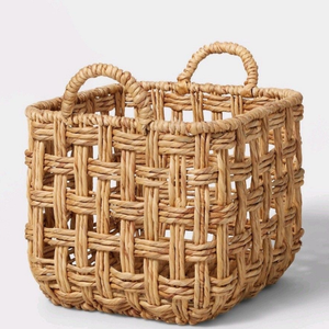 Panier de rangement écologique en jacinthe d'eau, grand panier à linge tressé pour l'organisation et la décoration de la maison, organisateur pour chambre et salle de bain - Product Image 2