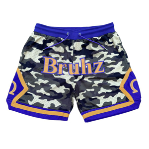 Shorts de sport en tissu mesh haute qualité pour la rue, respirants, séchage rapide, taille élastique, pour le basketball, la gym et l'entraînement, avec poches - Product Image 1