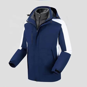 Veste de travail pour homme Econex Sports, imperméable, coupe-vent, à capuche, motif rayé, polyester, fermeture éclair, col montant, coupe régulière - Product Image 4