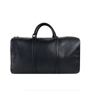 Minimalist Black Nylon Light Weight Expandable <b>Travel</b> Duffel Bag Rolled Handles Silver Zipper Weekender <b>Holdall</b> - Product Image 6