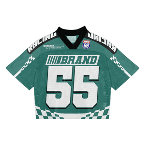 Customized Men’s Screen Printing Boxy Graphic T-shirts Vintage V Neck Sports Football T Shirt Mesh Soccer Jersey T-Shirt - Product Image 3