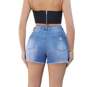 Shorts de Mezclilla Rectos de Cintura Alta, Estilo Americano, Pantalones Casuales para Mujer, para Uso Diario Intenso y Profesional - Product Image 5