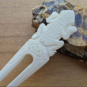 กิ๊บติดผมทำมือจากกระดูกสัตว์ธรรมชาติ เป็นมิตรกับสิ่งแวดล้อม สไตล์ดั้งเดิม ทันสมัย ใช้สำหรับมัดผมทรงบัน เครื่องประดับผมสไตล์ชาติพันธุ์ ขายส่ง - Product Image 1