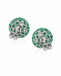 Green Round Cut <b>Moissanite</b> Diamond Cluster Stud <b>Earrings</b> 10K 14K 18K Gold 925 935 Sterling Silver Fine Jewelry - Product Image 4