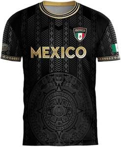 Camiseta de Fútbol de la Selección Nacional de México para Hombre, Negra y Dorada, Sublimada, Cuello Redondo, Manga Corta, Corte Regular, para Todas las Temporadas - Product Image 3