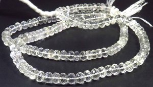 ลูกปัดคริสตัลเจียระไนทรงรอนเดลล์ธรรมชาติใสคุณภาพสูง Gems Valley BH ขนาด 12 นิ้ว ขนาด 7-9 มม. สำหรับงาน DIY เจาะรูตรงกลาง - Product Image 4