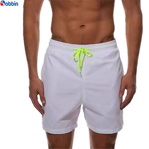 Pantalones Cortos Casuales para Hombre, Traje de Baño Deportivo de Verano, Pantalones Cortos de Playa con Cintura Elástica, Diseño Sólido, Color Sólido - Product Image 1