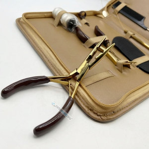 Weaving <b>Extension</b> Micro <b>Beads</b> Plier Tools Set Gold Plasma Curved Nose Multi Functional Plier Clips Heat Protector and <b>Beads</b> - Product Image 2