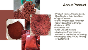 Graines d'annatto séchées de haute qualité pour assaisonnement des fruits de mer, sauces curry et arômes de riz - Product Image 6