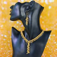 Exclusivo Juego de Joyería Vintage, Chapado en Oro de 21k, Diseño de Espigas de Trigo, Juego de Joyería para Boda, Regalo para Mujer