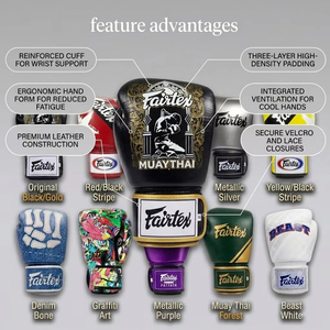 ถุงมือชกมวย Fairtex รุ่นขายดีที่สุด ผลิตตามสั่ง (OEM) หนังพรีเมียม สำหรับคิกบ็อกซิ่ง พิมพ์ลายดิจิตอลตามต้องการ ถุงมือมวยไทย - Product Image 4
