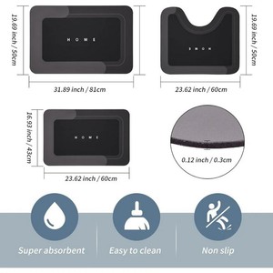 Absorbent Eco-Friendly Modern Anti-Slip Water Resistant Cotton Puzzle Pattern <b>Bathroom</b> Kitchen Dish Drying Tray for Home Hotel - Product Image 2
