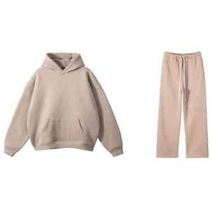 Ensemble de survêtements streetwear personnalisés pour hommes : sweat à capuche et pantalon de survêtement oversize, coupe ample et épaisse - Product Image 6