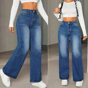 Pantalones Vaqueros de Diseño Único, Estilo Retro Americano, Holgados, de Pierna Recta, para Mujer - Product Image 1