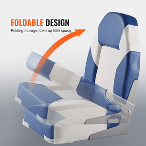 Sedile per Barca con Schienale Alto 21.85 Pollici, Imbottitura in Spugna Spessa, Sedia da Capitano Pieghevole con Cerniera, Accessori Marini - Sedili Pieghevoli Durevoli per Imbarcazioni - Product Image 5