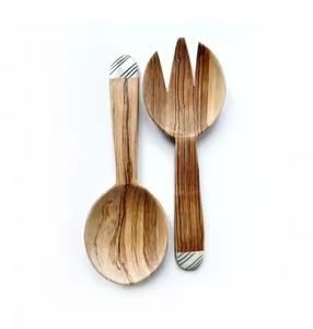 Cuillère de service en bois écologique, faite à la main, naturelle, pour mélanger riz, curry, soupe, sauce, outil de cuisine durable - Product Image 2