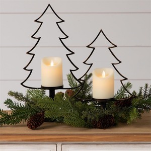 Support de bougie de Noël en métal de luxe, collection décorative de bougies saisonnières - Product Image 4