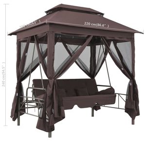 Gazebo convertibile altalena panca caffè per uso Patio - Product Image 6