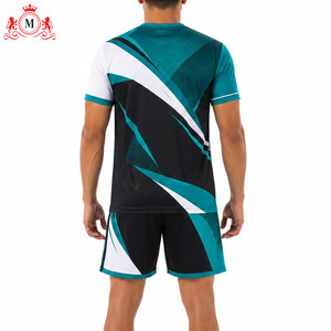 ชุดเสื้อฟุตบอลแบบซับลิเมชั่นสำหรับผู้ชาย กางเกงขาสั้น ชุดยูนิฟอร์มฟุตบอลผู้ใหญ่ ผ้าโพลีเอสเตอร์ระบายอากาศ ตรวจจับรอยตะเข็บ - Product Image 2