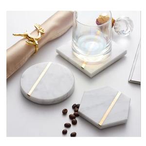 Elegant Decorative Marble <b>Coaster</b> Set High Quality Natural Stone <b>Drink</b> <b>Coasters</b> With Smooth Finish Strong Build And Heat Resist - Product Image 3