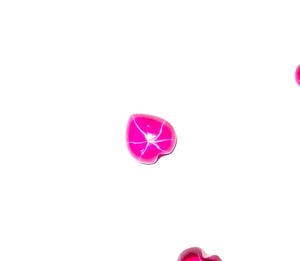 Cœur de rubis étoilé transparent 8x8 mm 3,5 carats, cabochon poli créé en laboratoire avec effet étoile à 6 branches pour la fabrication de bijoux - Product Image 4
