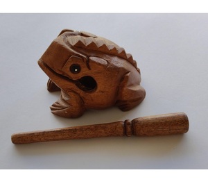 Customized Wooden Frog <b>Percussion</b> <b>Instrument</b>-Washable Home Decor Art Collectible Souvenir Made in Thailand - Product Image 1