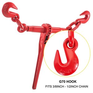Confezione da 2 9,215 libbre rosse carico di lavoro sicuro G70 ganci 3/8 \ "-1/2 \" leganti a cricchetto grado 70-80 catene per il traino del tirante - Product Image 6
