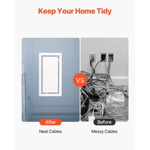 Kit Scatola per Gestione Cavi da Incasso a Parete da 28 Pollici, Contenitore Strutturato per Media, Accessorio per Cavi Mirato - Product Image 5