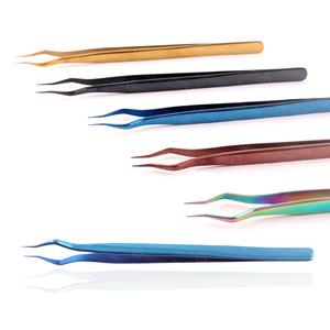 Pinzas Profesionales de Acero Inoxidable Antiestáticas de Precisión para Extensión de Pestañas, Plateadas/Doradas, Resistentes y Duraderas - Product Image 5