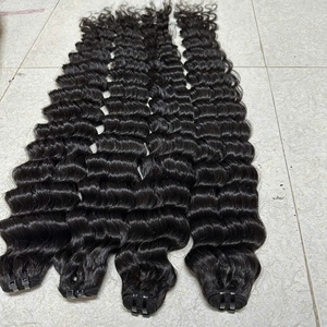 Wave Curly Natural Human Virgin Hair Hair Wig Flat <b>Tip</b> Tape Double Drawn Hair <b>Extensions</b> Loose Wave Curly Single Donor - Product Image 2