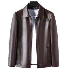 <b>Winter</b> Leather Zip-Up <b>Jacket</b> Luxury Leather Casual <b>Jacket</b> Classic Leather Aviator <b>Jacket</b> Men's Leather Rider <b>Jacket</b> - Product Image 3