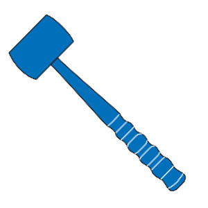 Martillo Quirúrgico Manual de Acetal Azul, Acero Inoxidable, 240mm, 340g, Extremo Vertical, Instrumentos Reutilizables, Certificado CE, Alta Calidad ZOHA - Product Image 1