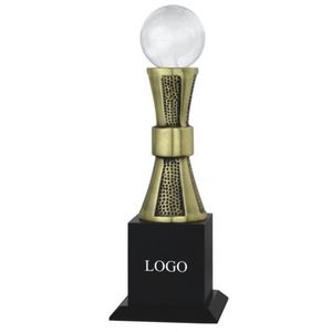 high quality antique bronze <b>trophy</b> wood base custom round corporate logo appreciation award vintage office decor gift bulk - Product Image 1