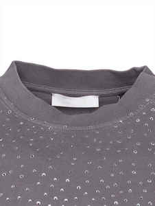 T-shirt orné de strass, au design étincelant, en coton doux, coupe confortable, idéal pour les soirées et le streetwear. - Product Image 3