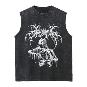 2026 Unisex Sleeveless Fitness Tank Tops Breathable Oxford Fabric 100% Cotton Gym <b>Vest</b> Casual Sports Running Team Name Front - Product Image 1