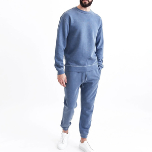 Sudadera Gris para Hombre con Media Cremallera 2 en 1, Lavado Ácido, con Bolsillos Laterales Completos, Ropa Casual de Invierno, 100% Algodón, Corte Regular - Product Image 1