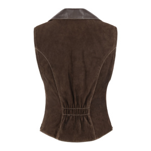 Chaleco de Cuero Genuino para Mujer, Sin Mangas, con Botones al Frente, Estilo Clásico, Fabricación OEM/ODM, Etiqueta Privada, Venta al Por Mayor - Product Image 4
